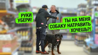 ПОШЕЛ С РОТВЕЙЛЕРОМ В МАГАЗИН/КОНФЛИКТ С ОХРАНОЙ И ХАМСТВО АДМИНИСТРАЦИИ/с собакой в магазин,можно?