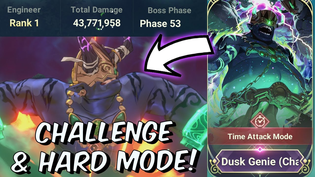 Rank 1 Challenge Mode Dusk Genie & Hard Mode First Look - Ni No Kuni Cross Worlds Global