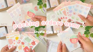 Studio vlog 5.5: Pack orders with me ASMR + lofi // packing sticker orders from my sticker shop