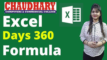 Days 360 Formula | Days 360 Function | Excel Tips | Excel Formulas | Chaudhary Computers Rajpura
