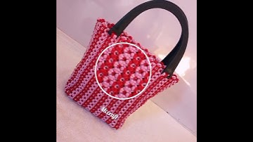 Simple square knot macrame handbag