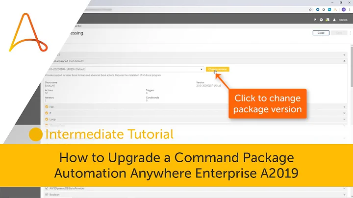 How to Update a Package | Automation Anywhere Enterprise A2019