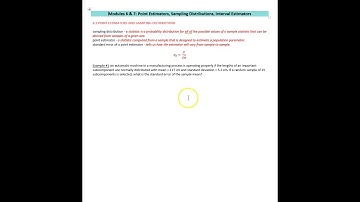 Point Estimators and Sampling Distributions