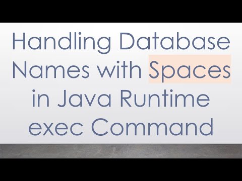 Handling Database Names with Spaces in Java Runtime exec Command