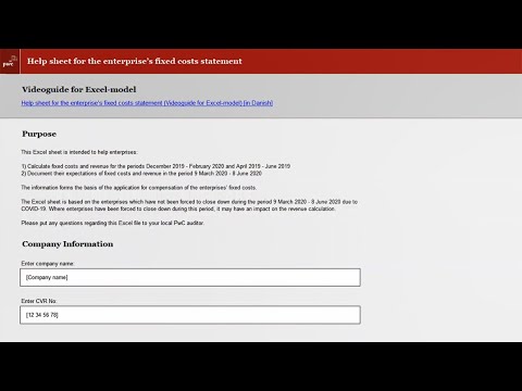 Excel template which may be used for calculating the company’s fixed costs (Video guide)