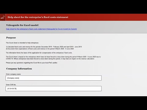 Excel template which may be used for calculating the company’s fixed costs (Video guide)