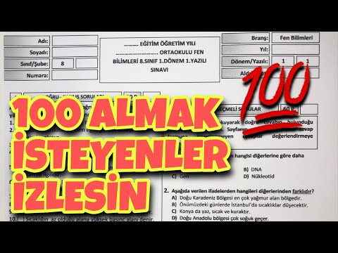 8.Sınıf Fen Bilimleri 1.Dönem 1.Yazılı