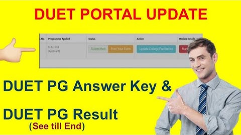 DUET Pg answer Key/ Portal Update/ Result / All info. in 1 video #duet #answerkey #result