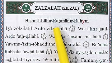 Apprendre sourate AZ ZALZALAH en phonétique facilement سورة الزلزلة
