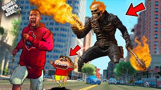 Franklin Found Evil Giant Ghost Rider in GTA 5 | SHINCHAN and CHOP