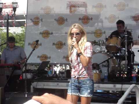 Whitney Duncan performing her current single Skinny Dippin at the Hard Rock Stage in downtown Nashville on Saturday June 13, 2009 as part of the CMA Music Fest