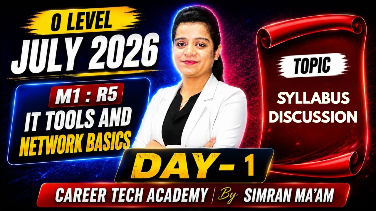NIELIT O Level M1:R5 | IT Tools & Network Basics | Day 1 | Syllabus ...