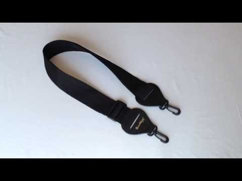 Banjo Strap BLACK Nylon Solid Leather Ends Quick & Easy Clips Quality Made In U.S.A.