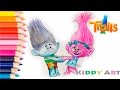 TROLLS How to draw POPPY and BRANCH / ТРОЛЛИ Как нарисовать Розочку и Цветана