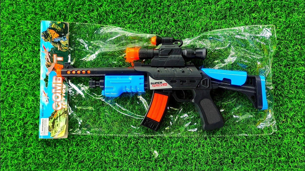 Unboxing Tembak Plastik Shotgun Lampu, Machine Gun, Captain America Pistol, Water Gun, Sniper, Ak-47