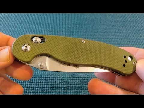 Ganzo Folding Knife Green G10 Handle D2 Drop Point Plain Edge G704-GR