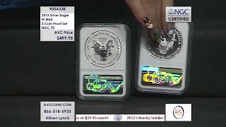 2013 Silver Eagle W Mint 2 Coin Proof Set - NGC 70