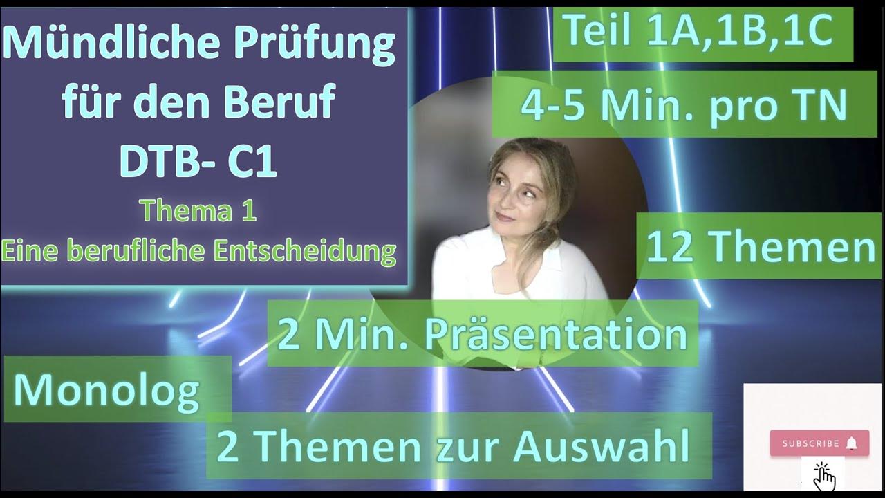 Telc DTBC1 mündliche Prüfung Thema 1 YouTube