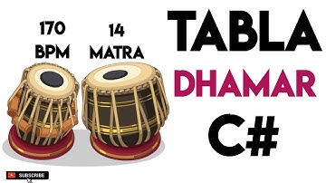 Dhamar Taal Tabla Loop C# Scale | 170 Bpm | 14 Matra|#muzzico