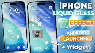 iPhone Liquid Glass Effect Launcher on any Android + iOS Widgets screenshot 1