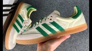 ADIDAS SAMBA WALES BONNER CREAM GREEN GY4344 - YouTube