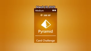 Microsoft Solitaire Collection : Daily Challenge March 18, 2025 - Medium Pyramid