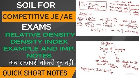 Relative Density | Density Index | Soil Mechanics| Degree of denseness | Lec-19 | ssc / rrb / jkssb