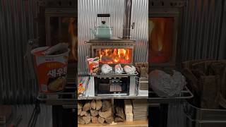 화목난로 컵라면 아늑한 공간 엠스토브v2 #캠핑난로 #화목난로 #woodstove