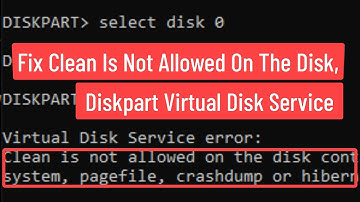 Fix Clean Is Not Allowed on the Disk, Diskpart Virtual Disk Service Error