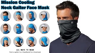 Mission Cooling Neck Gaiter 12+ Ways To Wears, Face Mask, UPF 50, Cools when Wet