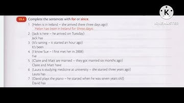 Unit-19 Exercises (For...Since...Ago... )