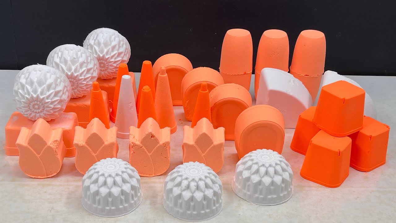 asmr baking soda crush_orange and white mix