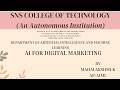 Case Study Video | Recommendation System | AI for Digital Marketing | SNS Institutions