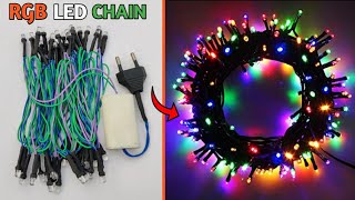 How To Make LED Chain Light | Led Rice Chain | Led Chain Light | Diwali Decoration Ideas | RGB Chain