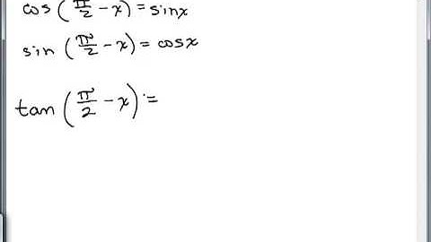 Cofunction Identities Trig
