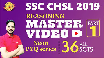 SSC CHSL 2023 || SSC CHSL 2019 Reasoning ALL 36 Sets Previous Year Questions Best Solutions Part 01