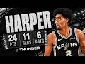 Dylan Harper 24 pts 11 rebs 6 asts vs Thunder 2026 PO G1