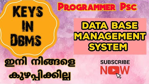 COMPUTER PROGRAMMER /Keys in DBMS/Computer Networks #programmer #psc #study