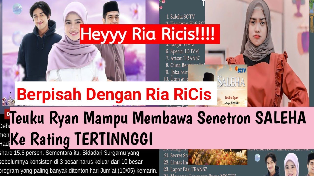 Hey Ria Ricis! Nasib Rating Sinetron Saleha dari Teuku Ryan, Kalahkan ...