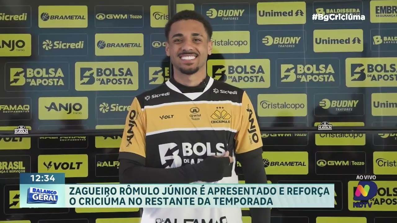 Criciúma anuncia Rômulo Júnior por empréstimo até março de 2027
