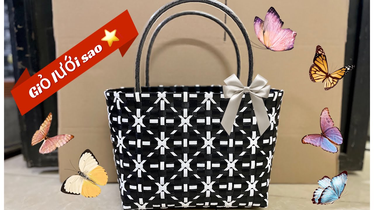 Giỏ lưới sao ⭐️, Đan bằng dây nhựa