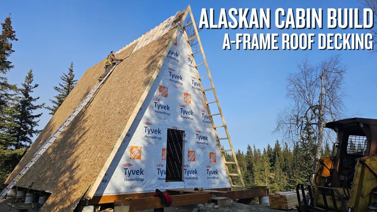 Off Grid Cabin Build | A-Frame Roof Decking - YouTube