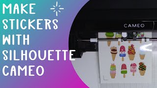 silhouette Cameo Print then cut tutorial - Make your own stickers at home - Print and cut