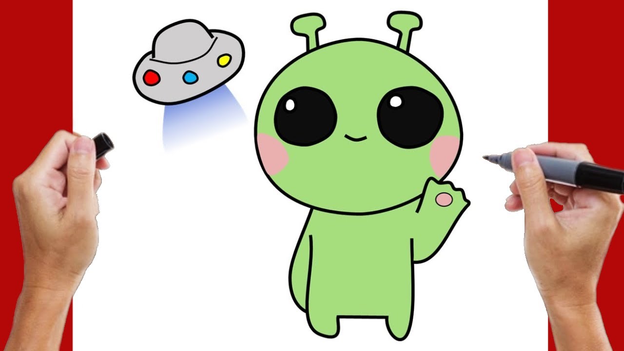 Como desenhar uma NAVE ALIEN 👽 kawaii - Como fazer desenhos fáceis - How  to draw - Cómo dibujar 