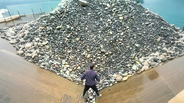 Barge unloading 3800 tons of cobblestones and ore - Smooth,relaxing flow - Vlog of work on the barge