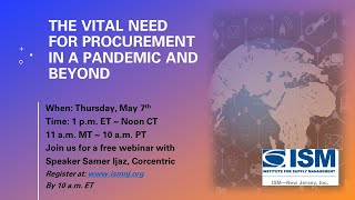 The Vital Need for Procurement in a Pandemic and Beyond