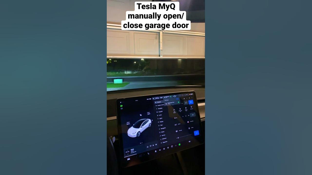 Tesla myq manually open close garage door tesla shorts youtube