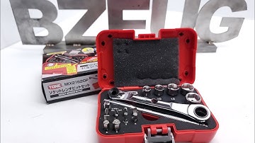 TONE MIX21620P T-Handle Bit and Socket Ratchet Set. Compared to WERA Zyklop Mini and similar sets.