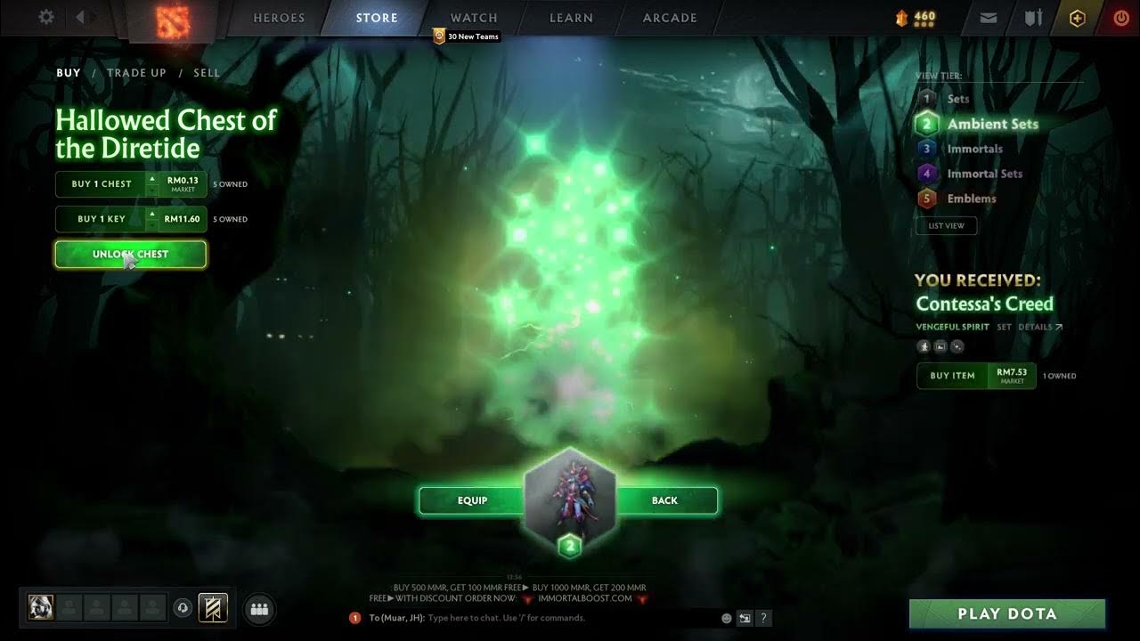 opening x10 hallowed chest of dire tide Avowance of the Veiled Ones phantom assassin dota 2