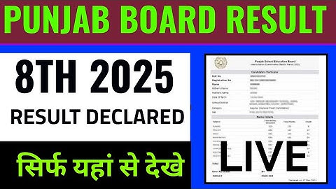 Punjab board 8th class result 2025 kaise check kare, how to check PSEB 8th class result 2025